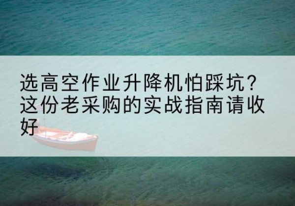 衢州高空作业升降机厂家推荐-选高空作业升降机怕踩坑？这份老采购的实战指南请收好